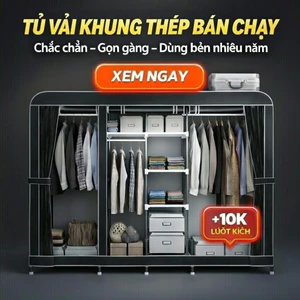 Tủ Quần Áo Tủ Vải Khung Thép Titan 2,3,4.5 buồng tủ đựng quần áo treo gấp gọn cỡ 2m5 lắp ráp đa năng