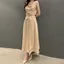 Váy Lụa Dài Nữ Cổ Yếm Dáng Suông Phong Cách Hàn Quốc – Đầm Dự Tiệc Sang Trọng, Váy Maxi Cao Cấp