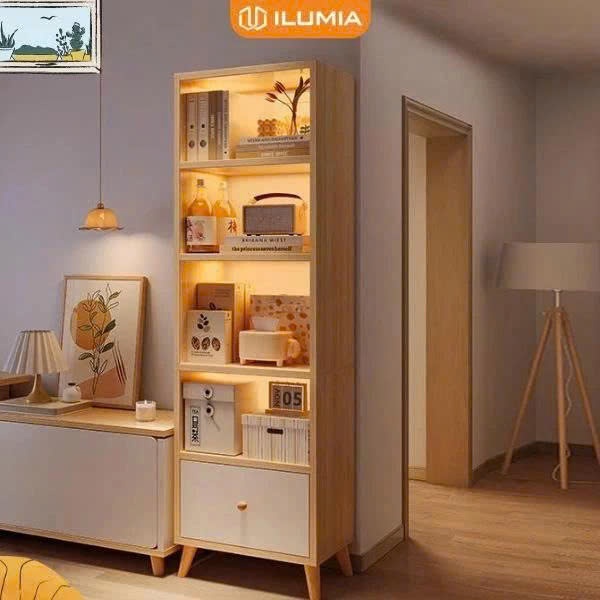 Kệ Tủ sách gỗ 3 4 5 tầng cao cấp decor bàn làm việc phong cách Nordic thương hiệu ILUMIA - GP144 | BigBuy360 - bigbuy360.vn
