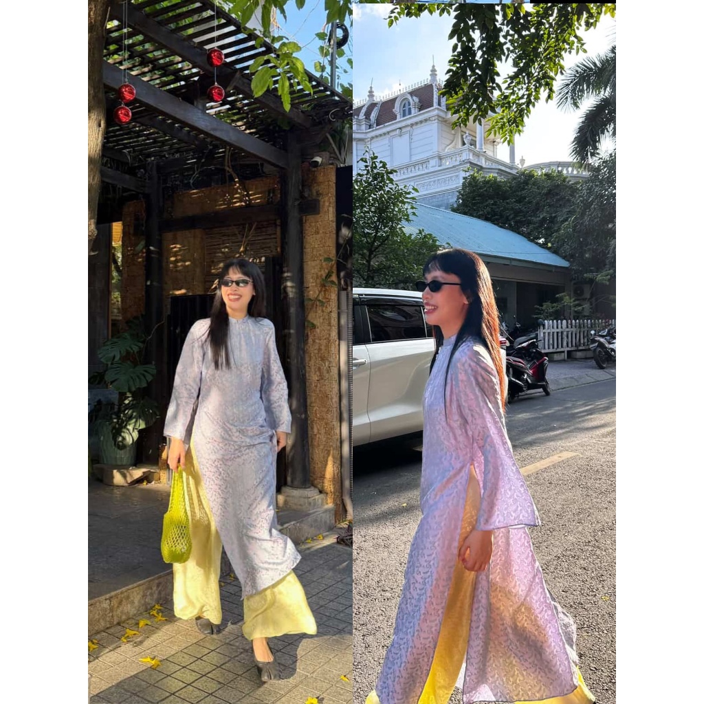 TheBlueTshirt - Áo dài truyền thống lụa tơ tằm Viễn Đông Phương Nam (không kèm quần)