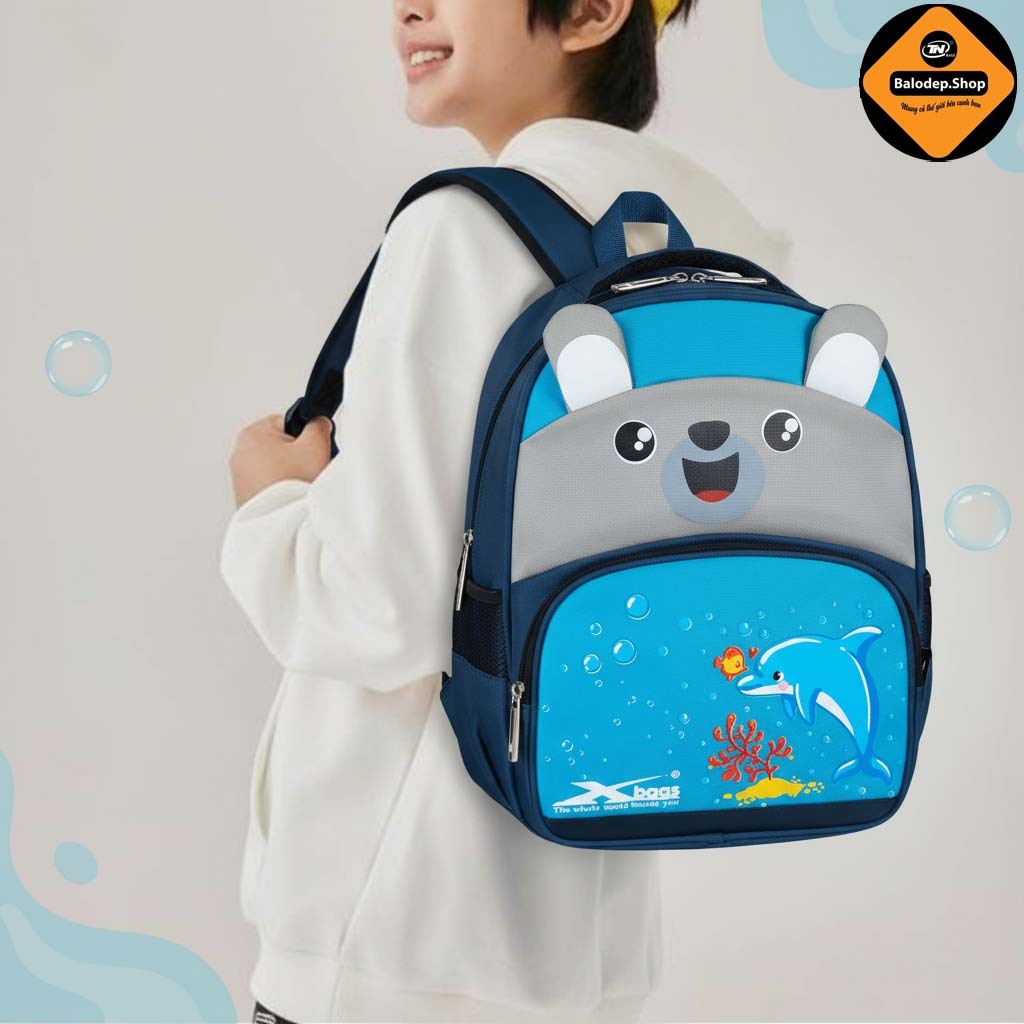 Balo Học Sinh Mầm Non Tiểu Học Xbags Dolphin XB 3020 – Nhẹ Êm, Chống Thấm, Hình Cá Heo Dễ Thương!
