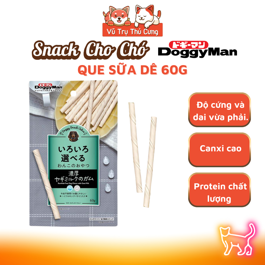 Thanh que gặm hương Sữa Dê cho chó DoggyMan 60g