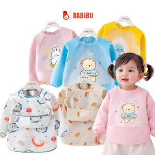 Áo yếm ăn dặm dài tay, áo yếm ăn dặm có máng, chống thấm cho bé, dễ dàng vệ sinh