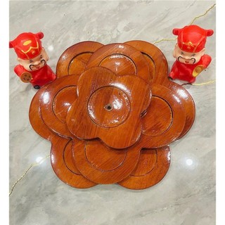 [Giá XƯỞNG] Combo 2 Tháp Gỗ Hình Hoa Mai YATASMART – Đồ Gỗ Sơn Pu Cao Cấp Trang Trí Bàn Thờ