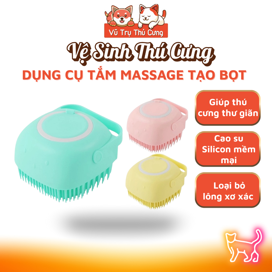 Dụng cụ Massage tạo bọt tắm cho thú cưng tiện lợi