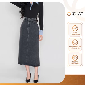 Chân Váy 𝐂𝐂𝐇𝐀𝐓 Dáng Suông Vivas Có Túi Chất Liệu Jean Cao Cấp 25CDJ2030ST