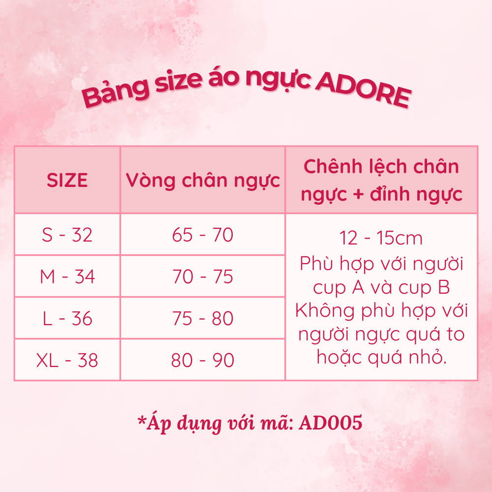 Áo Lót Su Lụa Form Giọt Nước ADORE AD005 Mút Đúc Cố Định Nâng Nhẹ Nhàng - Adore Global | BigBuy360 - bigbuy360.vn