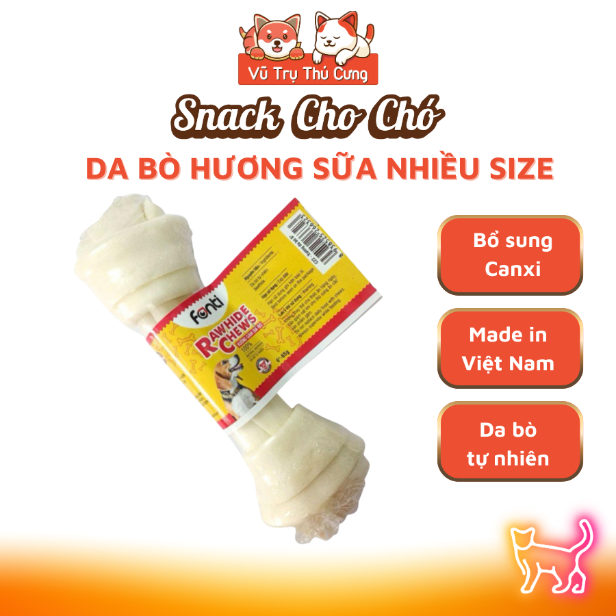 Thanh Da Bò Sữa 1 Cục Cho Chó Fonti Inu Size 6"-12"