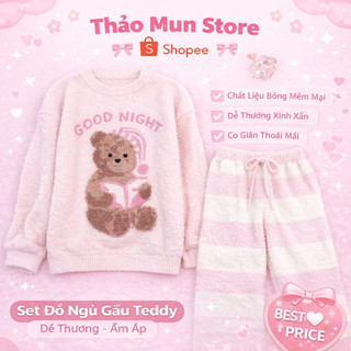 BỘ NGỦ LÔNG GẤU HỒNG QCCC