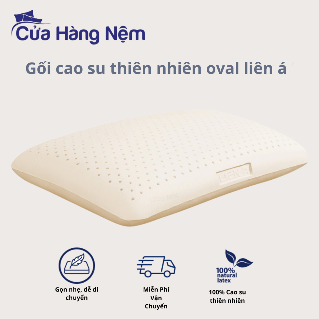 Gối Cao Su Oval Liên Á 45x65x12cm