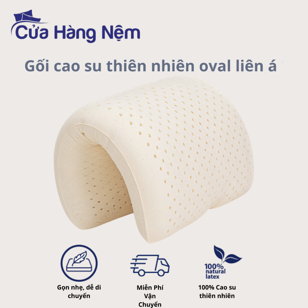 Gối Cao Su Oval Liên Á 45x65x12cm