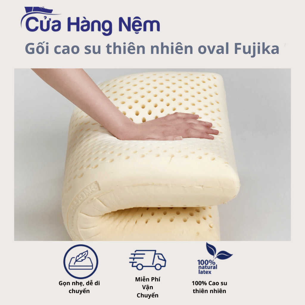 Gối Cao Su Oval Liên Á 45x65x12cm