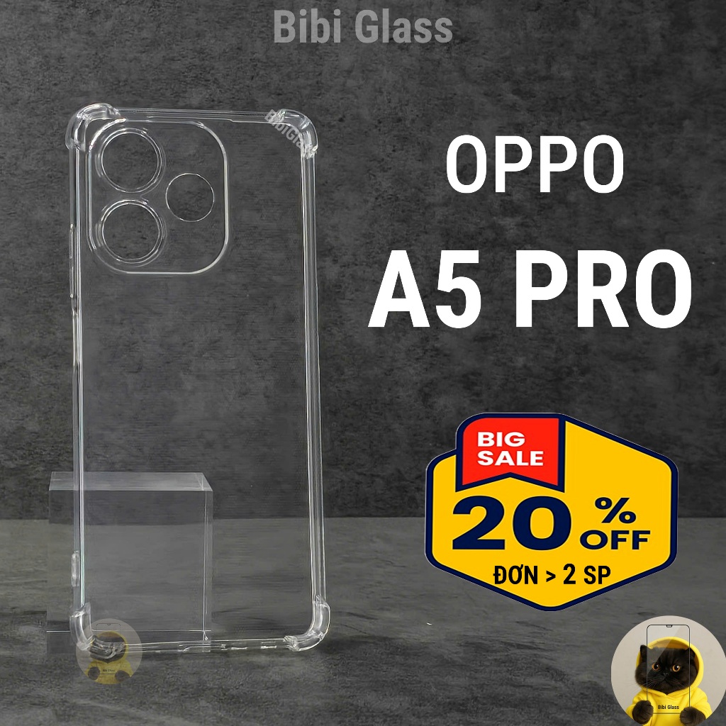 Ốp lưng Oppo A5 Pro dẻo trong suốt silicon cao cấp chống sốc bảo vệ camera điện thoại bibi