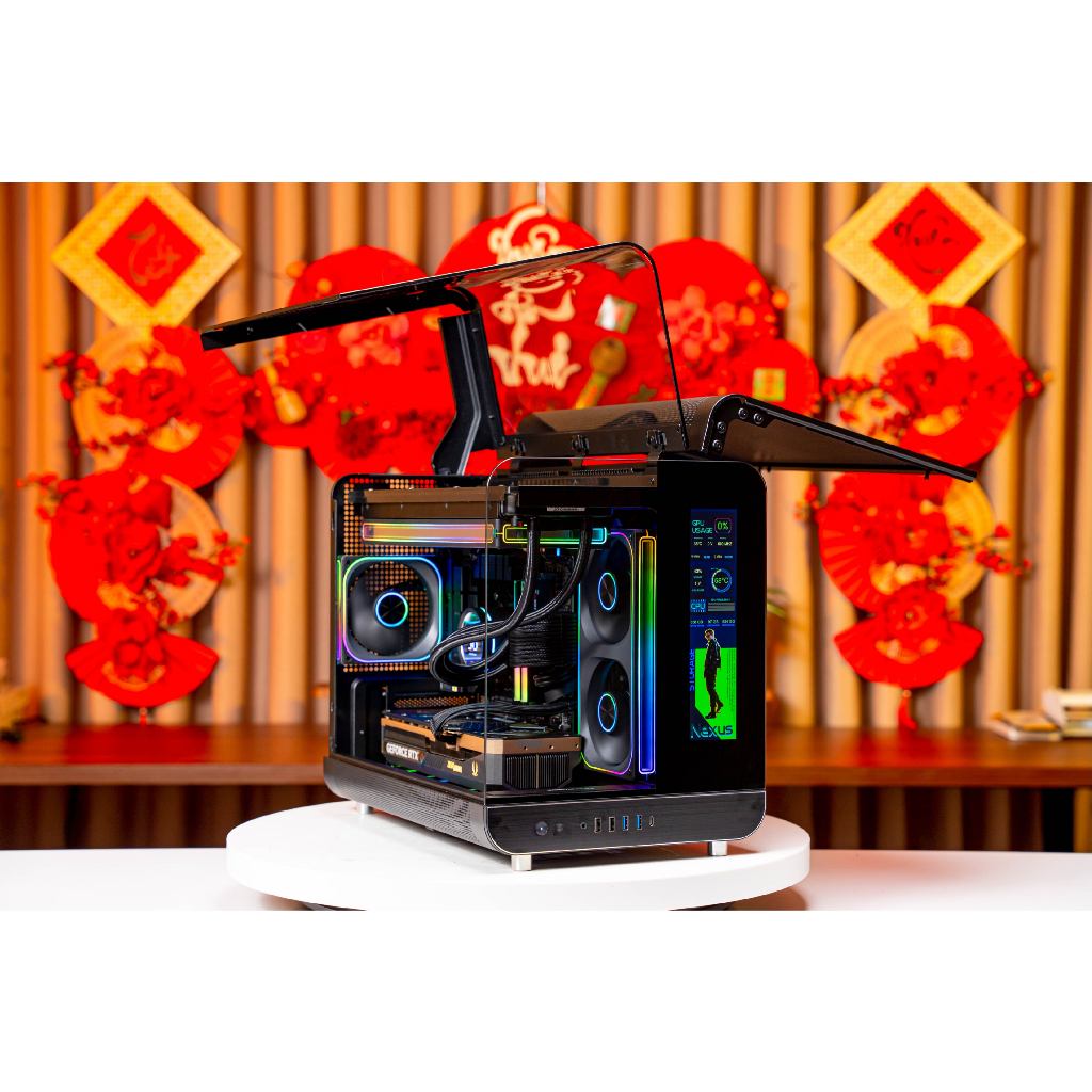 CASE MAGIC ES GASMING Aircraft 007 BLACK Ultra-Cool Display (Sẵn 3fan ...