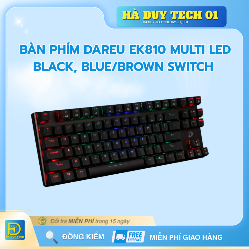 Bàn Phím DAREU EK810 MULTI LED BLACK, BLUE/BROWN SWITCH - Cam Kết Chính ...
