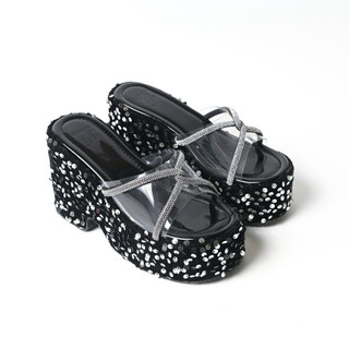 DÉP XUỒNG 10p BẢN TRONG SUỐT DÂY XOÀN ,KIM SA ma shoes D4784