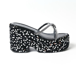 DÉP XUỒNG 10p BẢN TRONG SUỐT DÂY XOÀN ,KIM SA ma shoes D4784