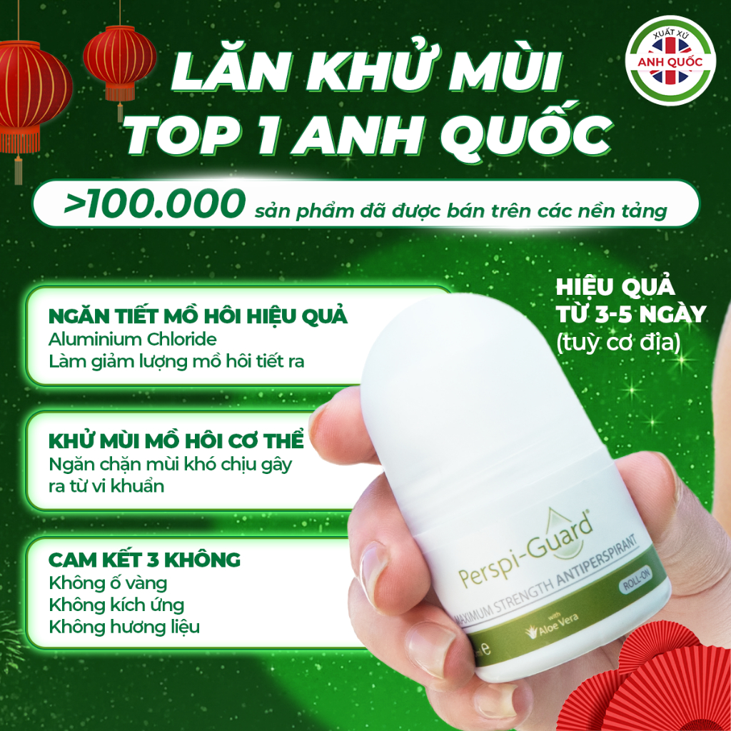 Combo 2 Lăn khử mùi ngăn mồ hôi cao cấp 3-5 ngày Perspi-Guard 30ml/chai