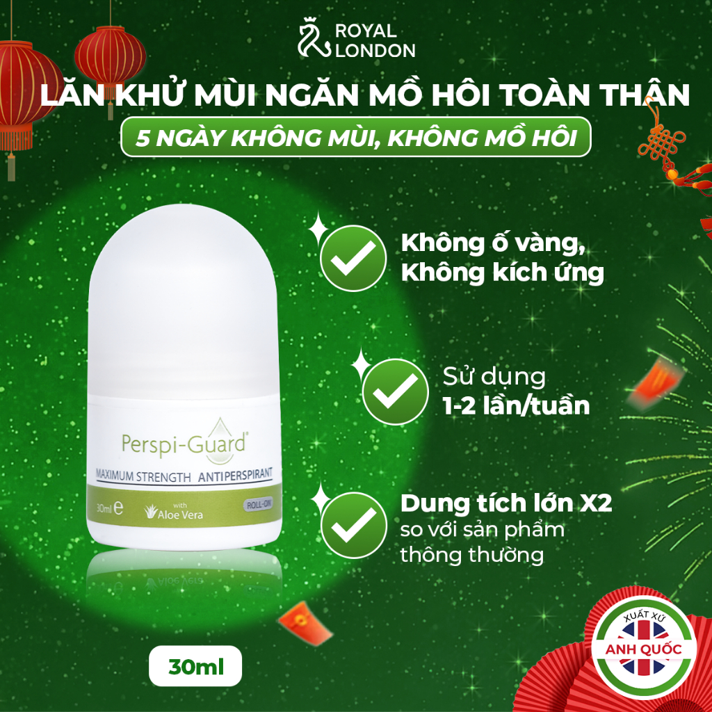 Combo khử mùi ngăn mồ hôi cao cấp Perspi-Guard lăn khử mùi 30ml + xịt khử mùi 30ml