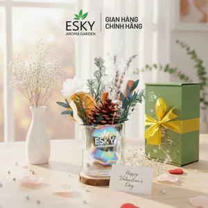 Set Quà Tặng Nam Nữ Ly Hoa Decor Thơm Phòng Khuếch Tán Tinh Dầu ESKY AROMA GARDEN Quà Tặng Sinh Nhật