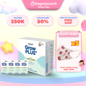 Sữa bột pha sẵn Grow Plus đạm A2 Beta-Casein Giúp trẻ dễ tiêu hóa ,ít đầy hơi 110/180ml (24 hộp/thùng)