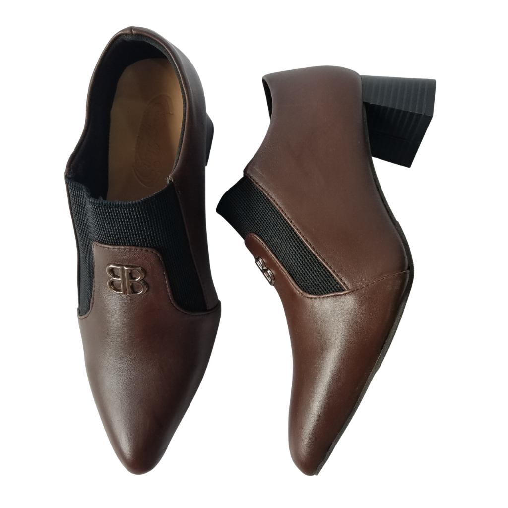 Giày Boot nữ da bò thật BIGGBEN cao 5 phân HKD1025