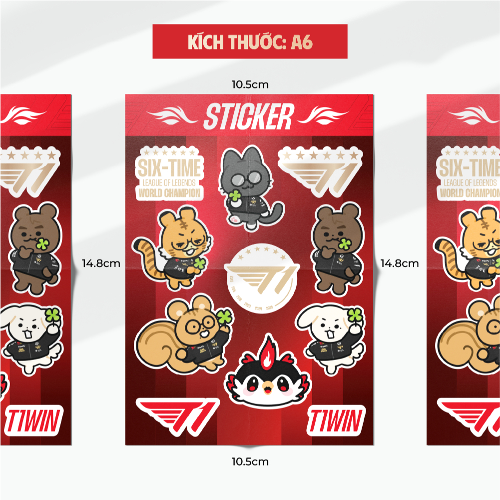 Sticker T1 Esport Dễ Thương Cute A6