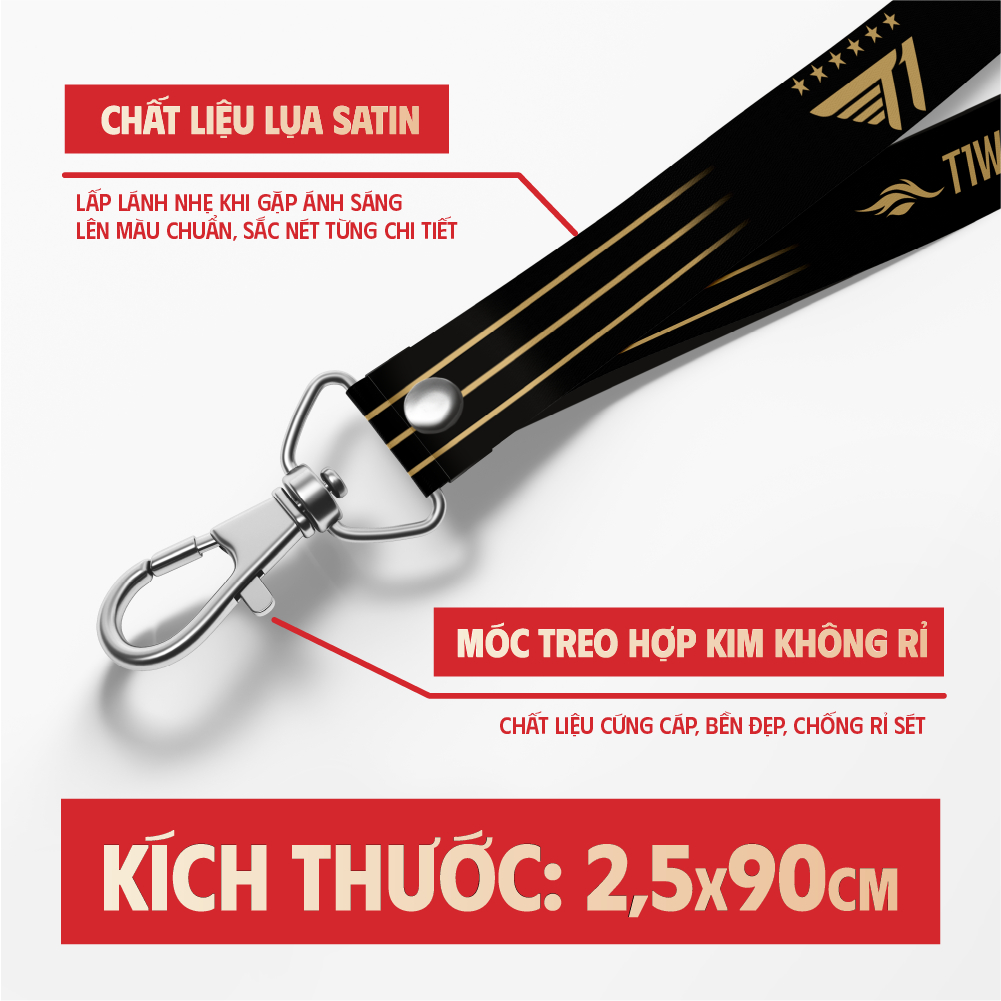 Dây Đeo Thẻ & Điện Thoại Premium – Lanyard T1 6 Sao Esports Phiên Bản Đặc Biệt