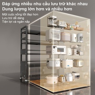 BMZAR Kệ Tủ bếp đa năng 100% Thép cacbon cao cấp Kệ để đồ Có bánh xe Kệ nhà bếp chống bụi