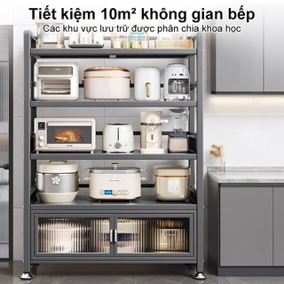 BMZAR Kệ Tủ bếp đa năng 100% Thép cacbon cao cấp Kệ để đồ Có bánh xe Kệ nhà bếp chống bụi