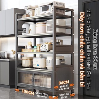 BMZAR Kệ Tủ bếp đa năng 100% Thép cacbon cao cấp Kệ để đồ Có bánh xe Kệ nhà bếp chống bụi