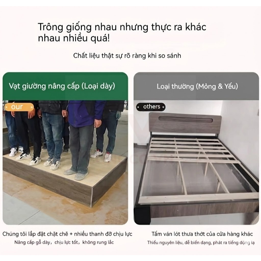 CONOCO Giường Ngủ Hiện Đại Gỗ Thông Tự Nhiên Chắc Chắn Chịu Lực 400KG Kèm Dụng Cụ Lắp Ráp