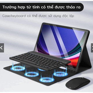 Ốp Lưng Bàn Phím Cho Samsung Galaxy Tab S7+ S8+ S9+ S9FE+ S10 Plus 12.4 (màu đen)