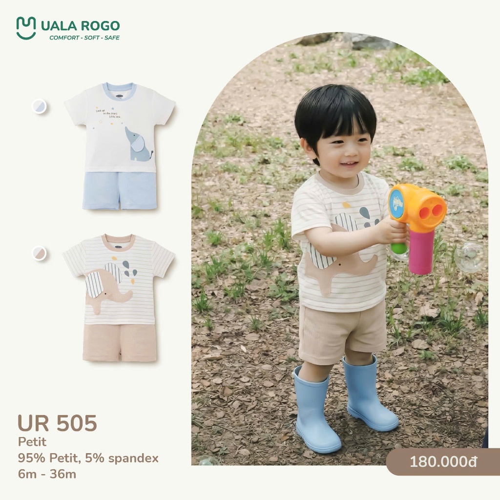 (6,5-16kg, 6-36M) Bộ Cộc Tay Hoạ Tiết Cho Bé Uala UR492 UR042 UR047 UR508 UR511 UR075 UR512 UR513 UR514 UR081 UR521
