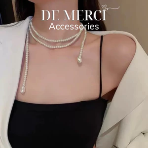 Vòng cổ hạt ngọc trai nhiều lớp De Merci Accessories ngọt ngào và thanh lịch, phù hợp làm trang sức dự tiệc DC054