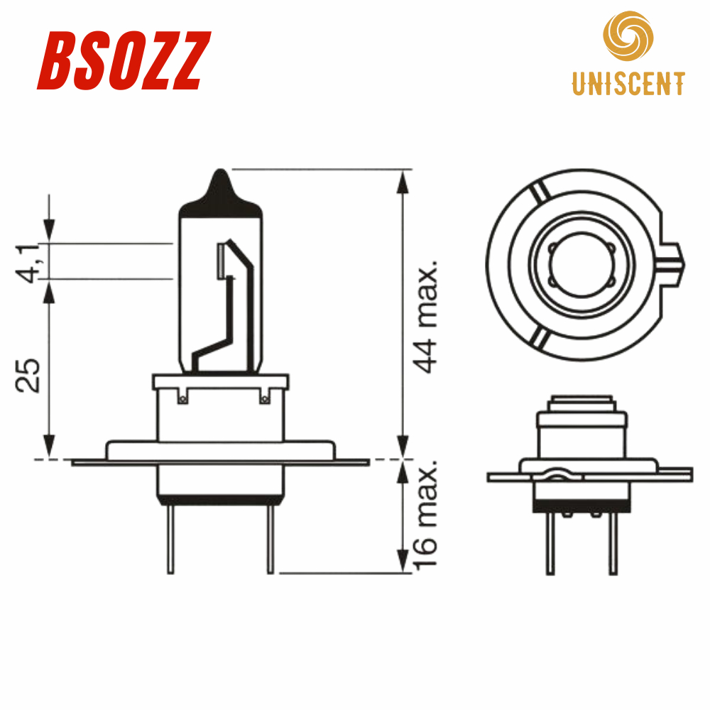 Bóng Đèn Halogen H7/PX26d BSOZZ- Made In Thailand/ H7-12V-55W-100W Cho YAMAHA XMAX 125
