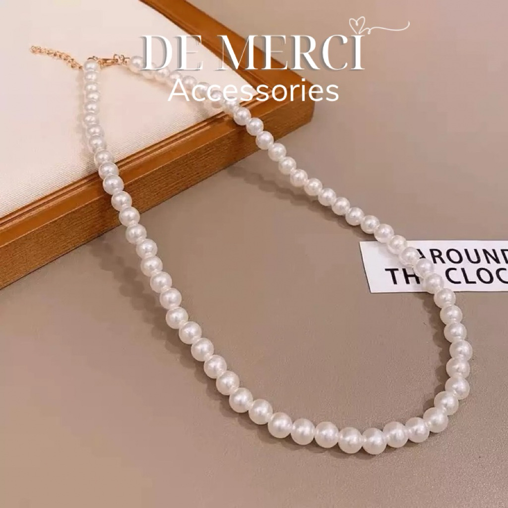 Dây chuyền ngọc trai Pháp kiểu dáng sang trọng, thanh lịch dành cho nữ, thiết kế độc đáo phối được áo dài, áo len DC055