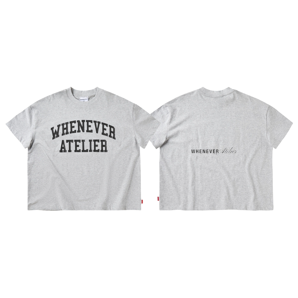 𝐖𝐇𝐄𝐍𝐄𝐕𝐄𝐑 𝐀𝐓𝐄𝐋𝐈𝐄𝐑 | Logo Embroidered Cotton T-Shirt / GREY | Shopee Việt Nam