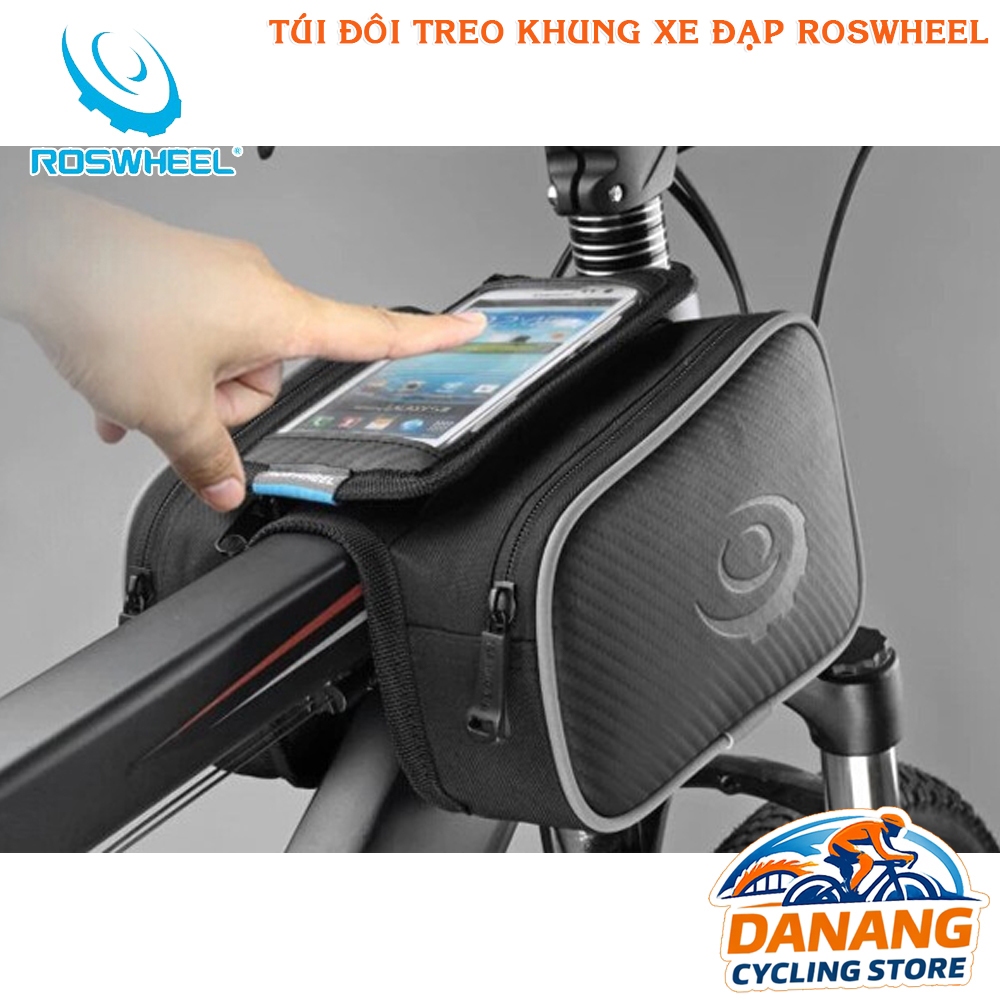 Túi Treo Khung Xe Đạp ROSWHEEL – Túi Đôi, Đựng Điện Thoại