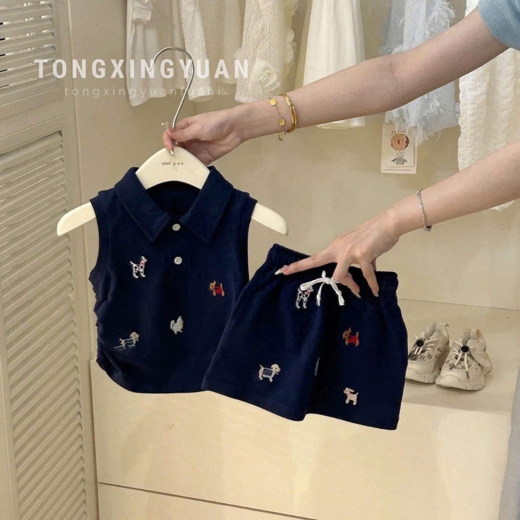 Bộ Váy 3 Lỗ Và Cộc Tay In Hình Đáng Yêu Chất Poly  Dành Cho Bé Từ (10-35Kg)