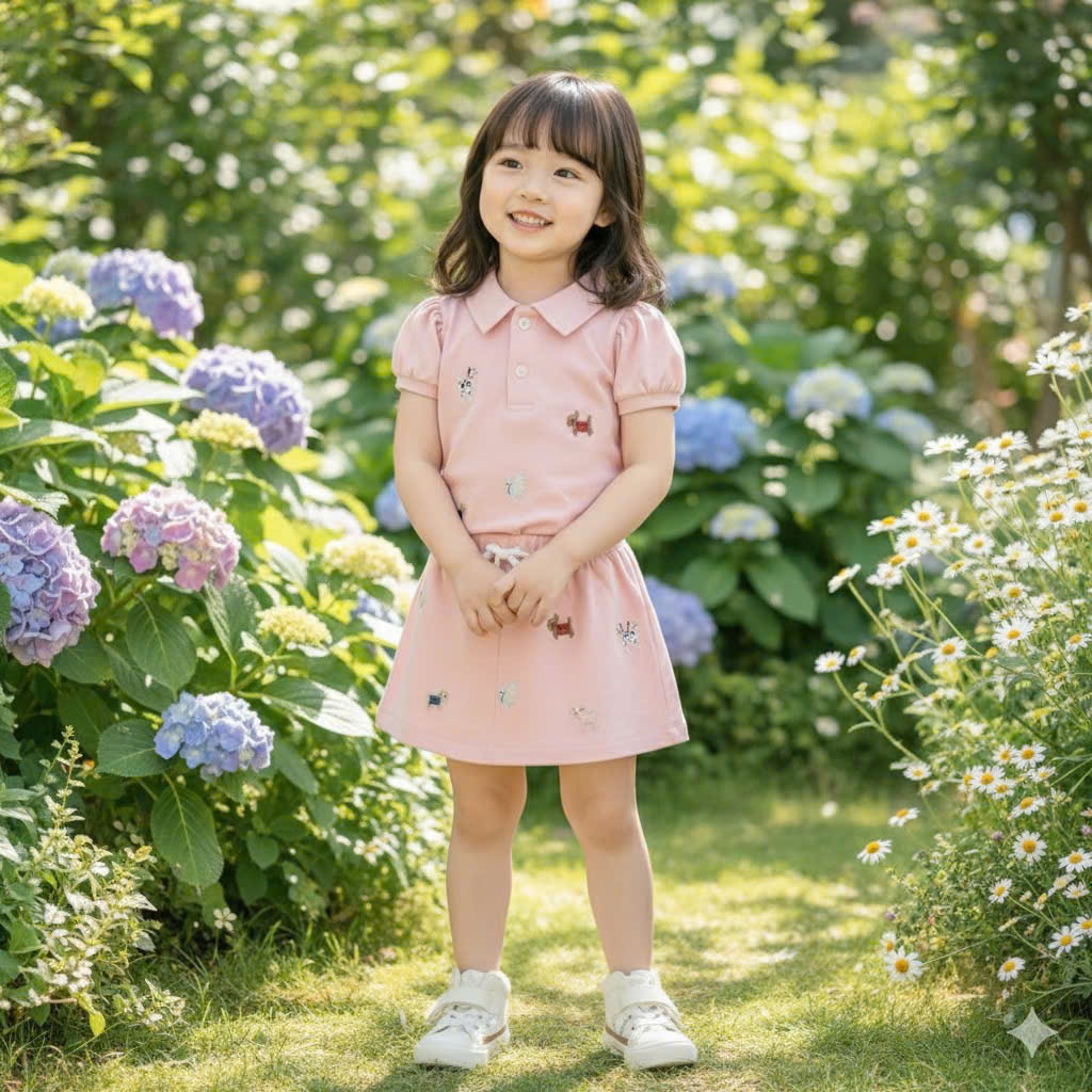 Bộ Váy 3 Lỗ Và Cộc Tay In Hình Đáng Yêu Chất Poly  Dành Cho Bé Từ (10-35Kg)