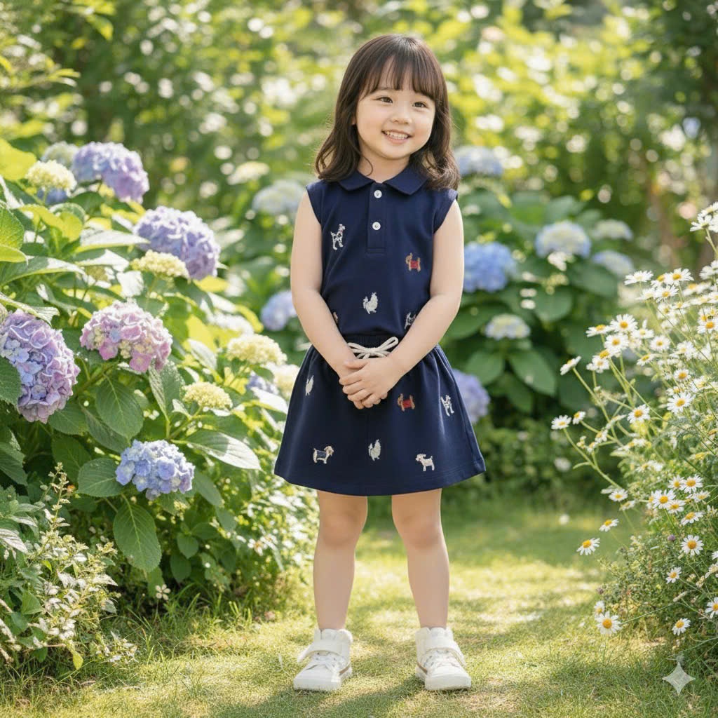 Bộ Váy 3 Lỗ Và Cộc Tay In Hình Đáng Yêu Chất Poly  Dành Cho Bé Từ (10-35Kg)