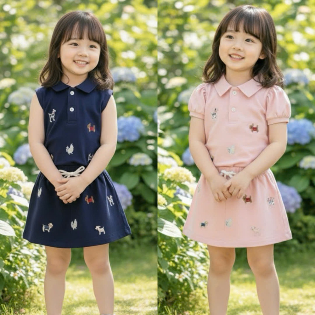 Bộ Váy 3 Lỗ Và Cộc Tay In Hình Đáng Yêu Chất Poly  Dành Cho Bé Từ (10-35Kg)