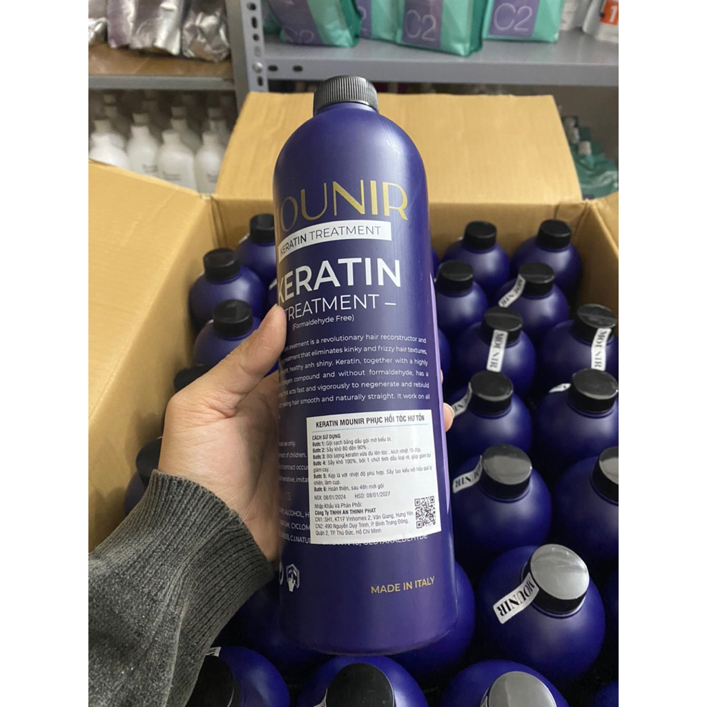 Keratin Mounir chính hãng 1000ml ,dành tóc tóc yếu nát ,phục hồi hư tổn