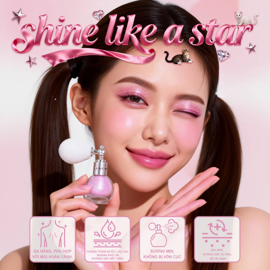 (NEW)Xịt Nhũ Body Bắt Sáng Lấp Lánh Highlight Dạng Xịt Tạo Khối Phấn Phủ Nhũ Cho Mặt Body Nhỏ Gọn Dễ Mang