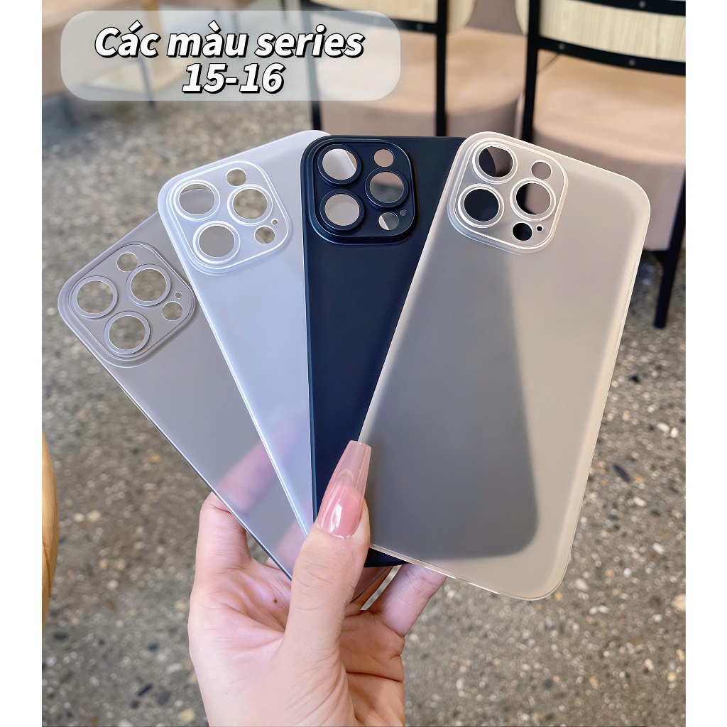 [L2] Ốp lụa nhám  siêu mỏng, chống bám vân, chống ố bảo vệ camera dành cho iphone 17 16 15 14 13 12 pro promax plus