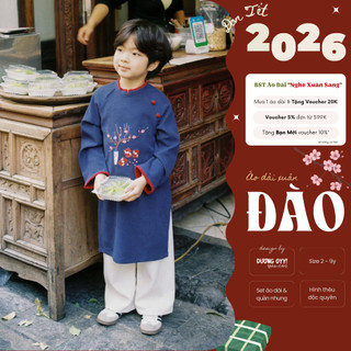 ĐÀO 2026 - Set áo dài quần nhung bé trai size 12-40kg | Dương Oyy 011224207