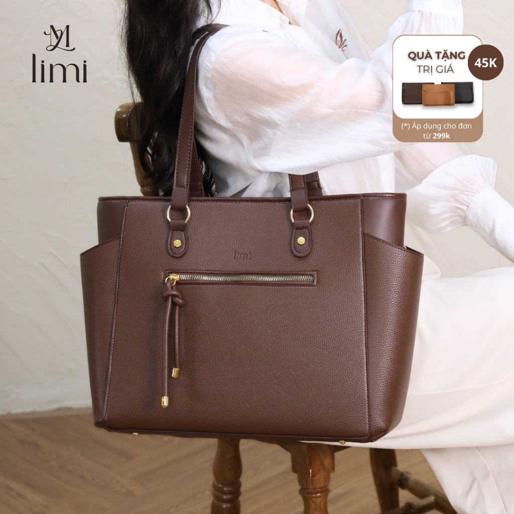 Túi xách công sở nữ LIMI (4 màu) đựng lap 16 inch A4 tote da size to (VENUS)