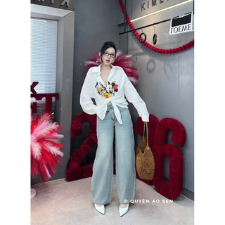 ÁO SƠ MI CỔ BẺ MICKEY LƯNG CHỮ HOT HIT