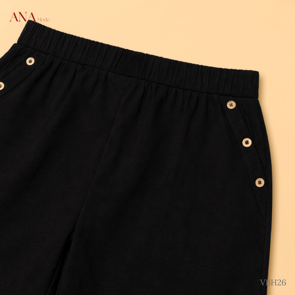 Quần Dài Dáng Suông Trung Niên ANA Mode Chất Liệu Linen Thanh Lịch Đi Chơi Quà Tặng Mẹ QD25VBH26